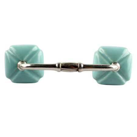 Solid Sage Green Square Ceramic Bridge Handle